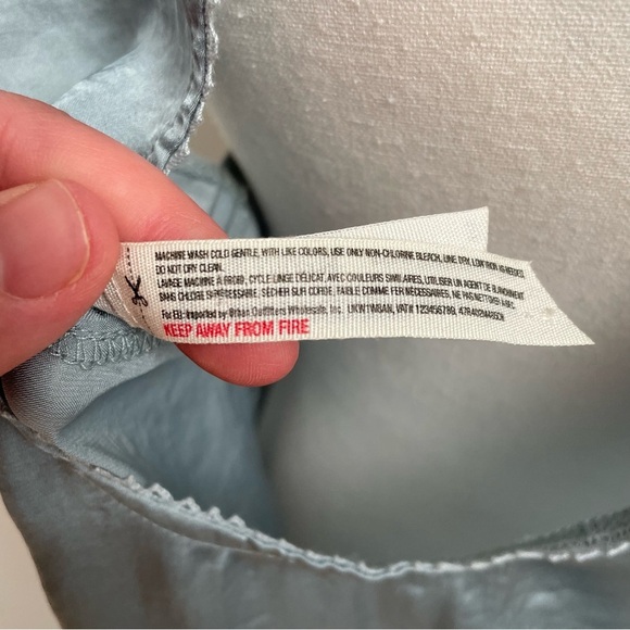 Intimately Free People Satin Babydoll Slip Dress Mini Light Blue Size Small - Picture 6 of 7